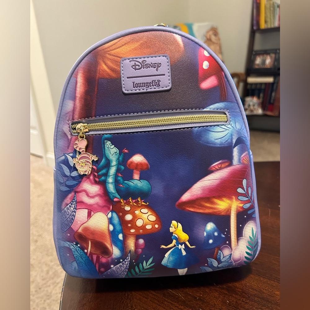 Loungefly Disney Alice In Wonderland Mushroom Caterpillar Mini Backpack New